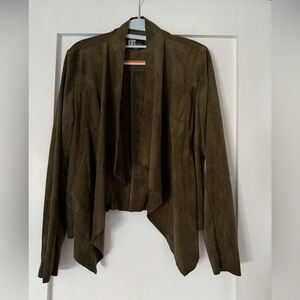 NWOT Kut from the Kloth Olive Green Faux Suede Draped Jacket